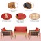 Costway 4PCS Patio Rattan Furniture Set Acacia Wood Cushioned Sofa Red